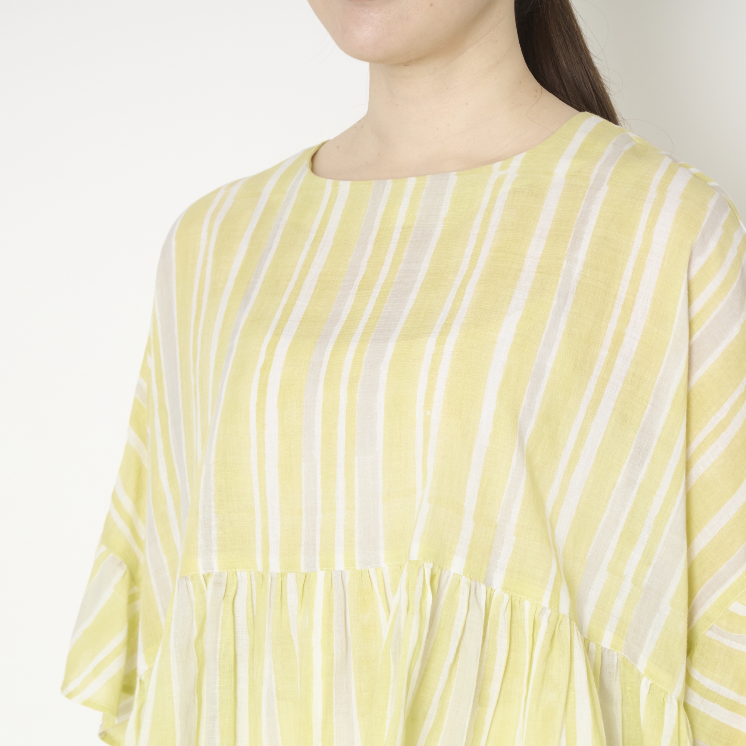 Kilka×kapuwa/風が通るカディーコットンブラウス STRIPE